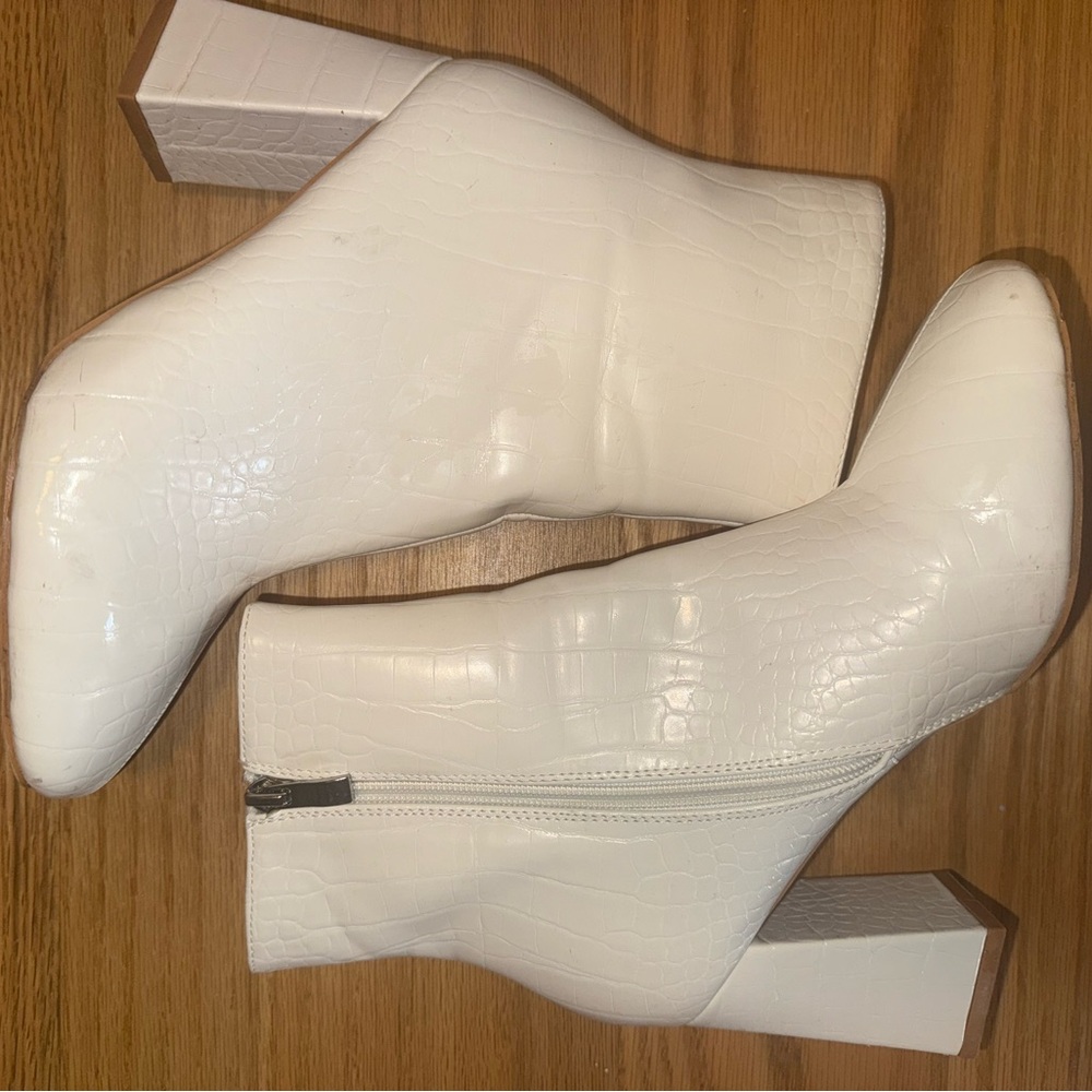 White Bohoo booties